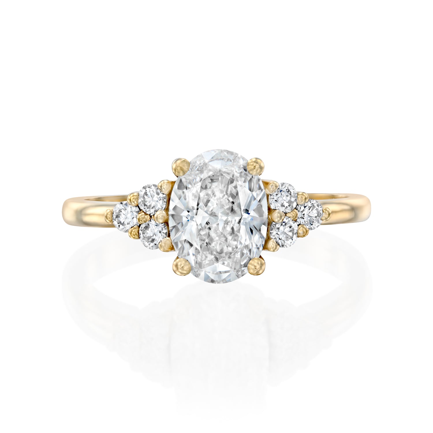 2 CT Round Three Stones Lab Grown Diamond Engagement Ring