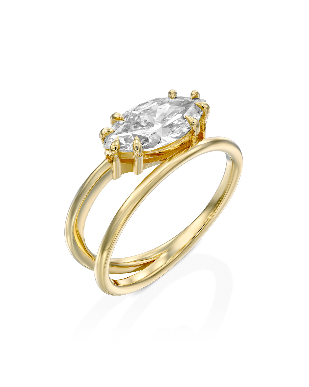 2 CT Round Three Stones Lab Grown Diamond Engagement Ring