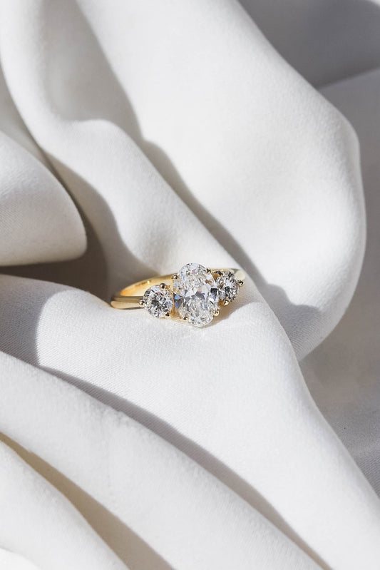 2 CT Round Three Stones Lab Grown Diamond Engagement Ring