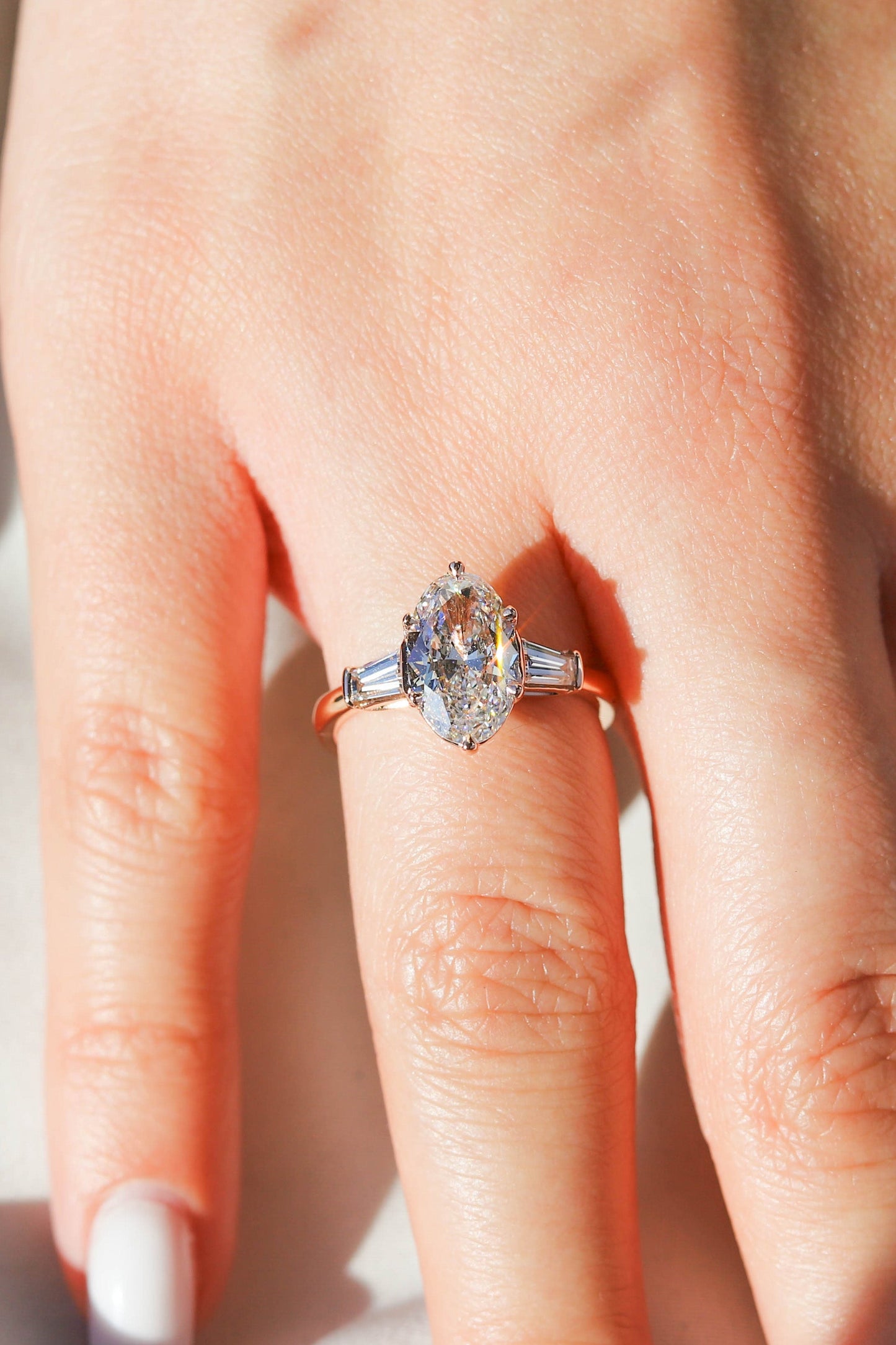 2 CT Round Three Stones Lab Grown Diamond Engagement Ring