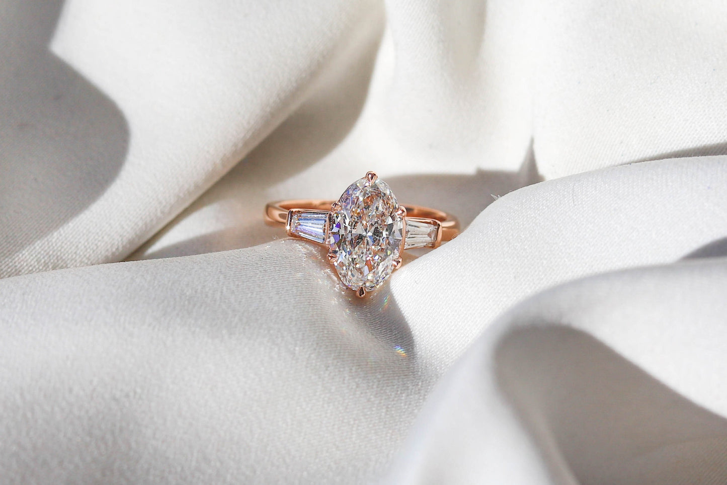 2 CT Round Three Stones Lab Grown Diamond Engagement Ring