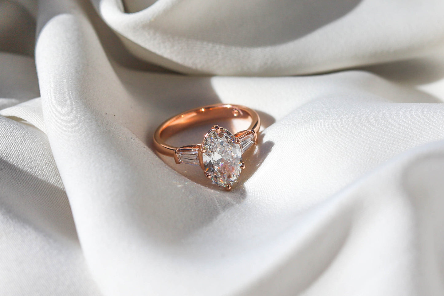 2 CT Round Three Stones Lab Grown Diamond Engagement Ring