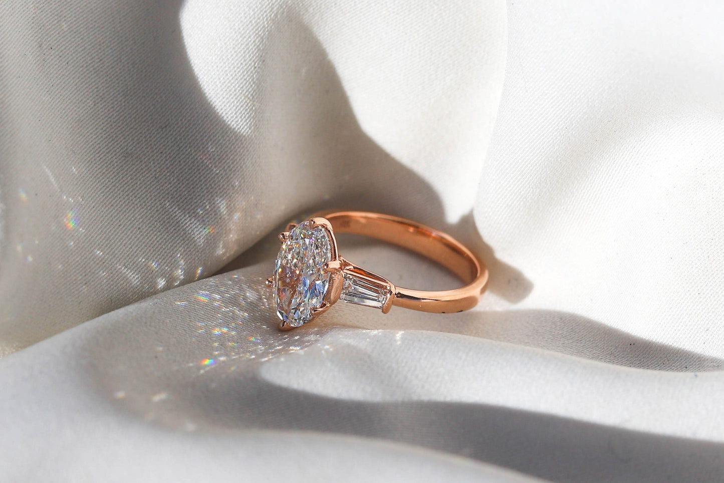 2 CT Round Three Stones Lab Grown Diamond Engagement Ring
