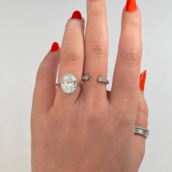 2 CT Oval Bezel CVD F/VS1 Diamond Engagement Ring 25