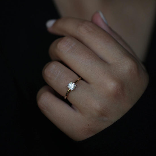 0.90 CT Cushion Solitaire CVD E/VS1 Diamond Engagement Ring 2