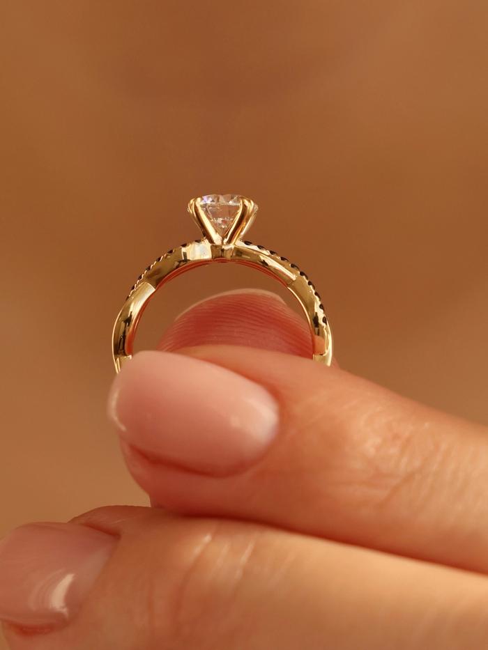 Marquise Cut Cluster Styled Lab Grown Diamond Engagement Ring