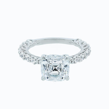 3.0 CT Cushion Hidden Halo CVD F/VS2 Diamond Engagement Ring 1