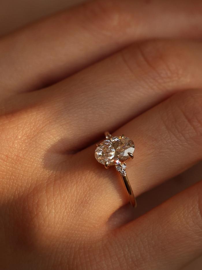 Marquise Cut Cluster Styled Lab Grown Diamond Engagement Ring