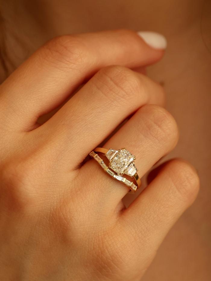 Marquise Cut Cluster Styled Lab Grown Diamond Engagement Ring