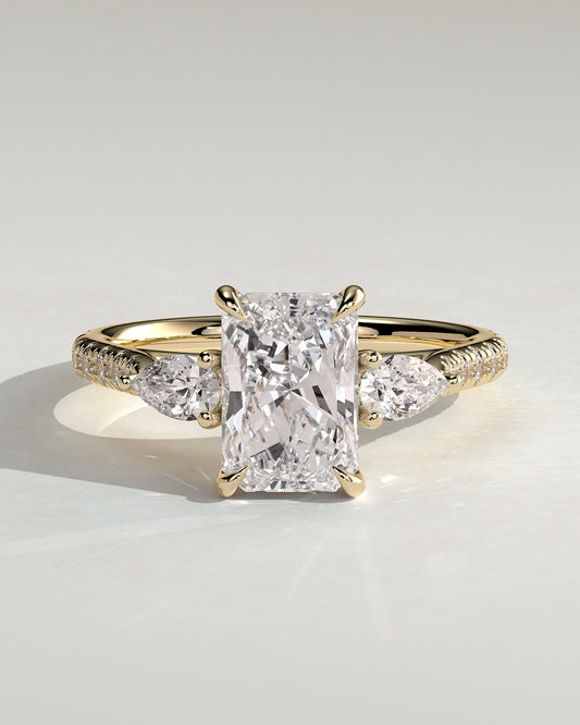 Round Halo, Pave & Split Shank Engagement Ring – 1.93 CT Lab Grown Diamond