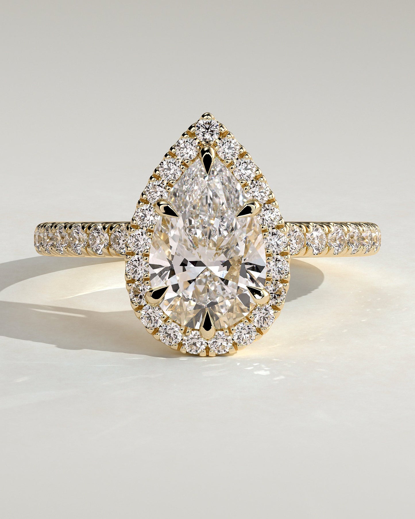 Round Halo, Pave & Split Shank Engagement Ring – 1.93 CT Lab Grown Diamond