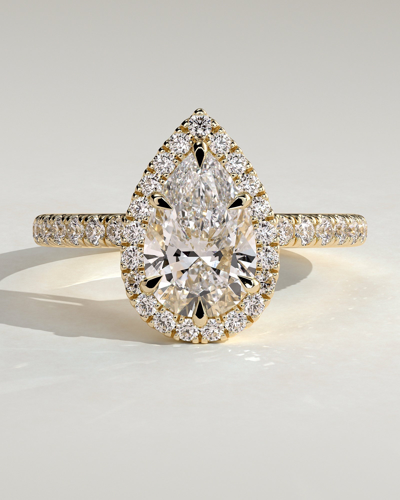 Round Halo, Pave & Split Shank Engagement Ring – 1.93 CT Lab Grown Diamond