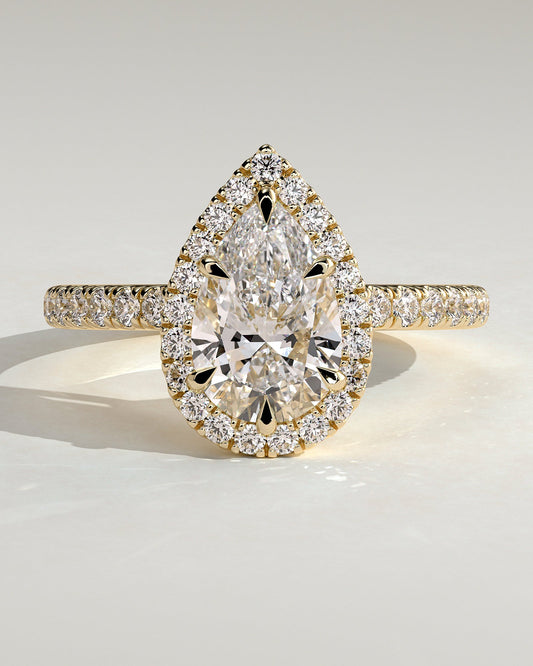 Round Halo, Pave & Split Shank Engagement Ring – 1.93 CT Lab Grown Diamond
