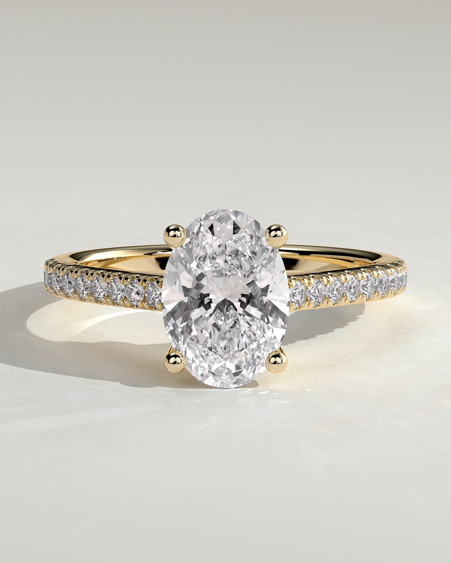 Round Halo, Pave & Split Shank Engagement Ring – 1.93 CT Lab Grown Diamond