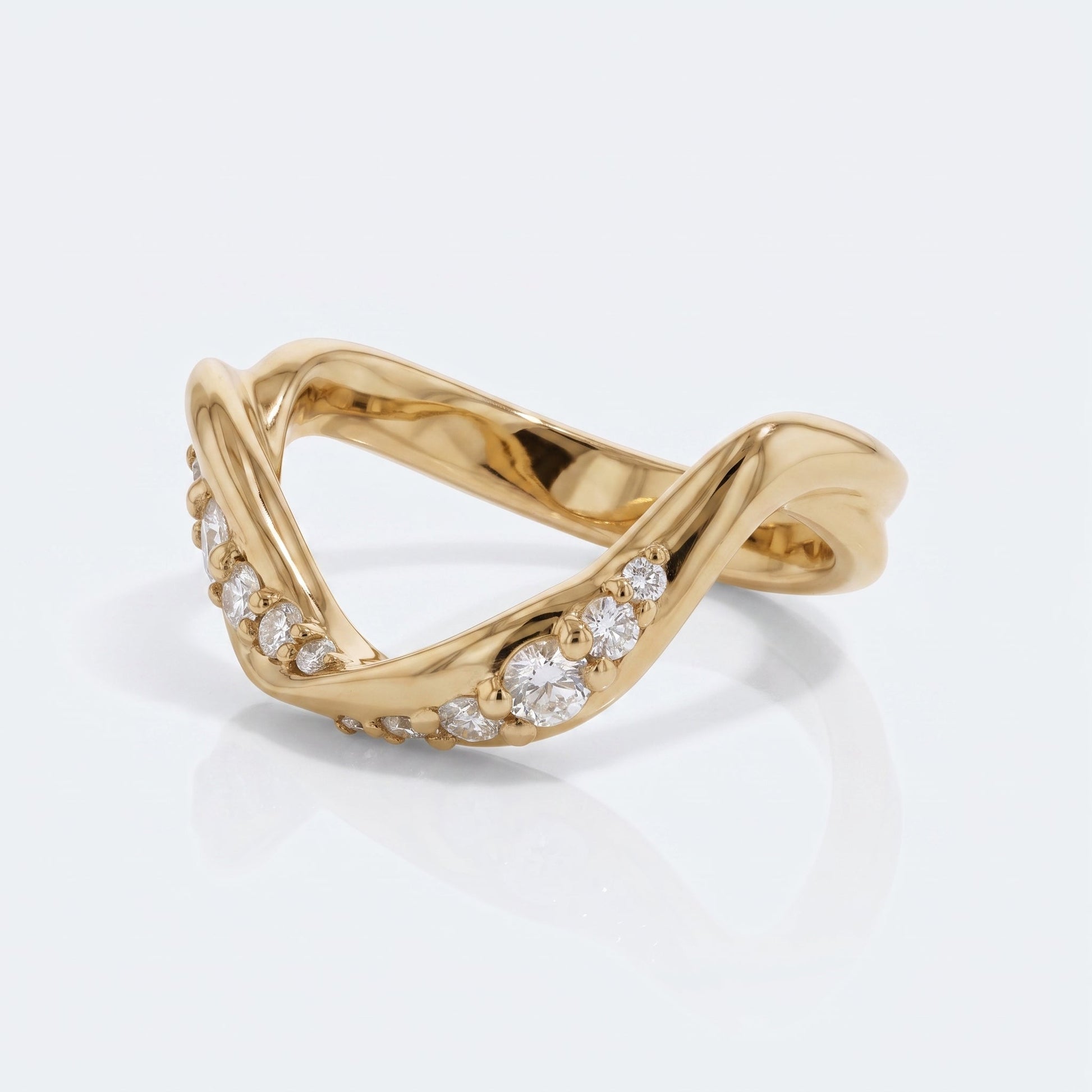 0.2 TCW Round Diamond Half Eternity DEF/VVS Lab Grown Wedding Band