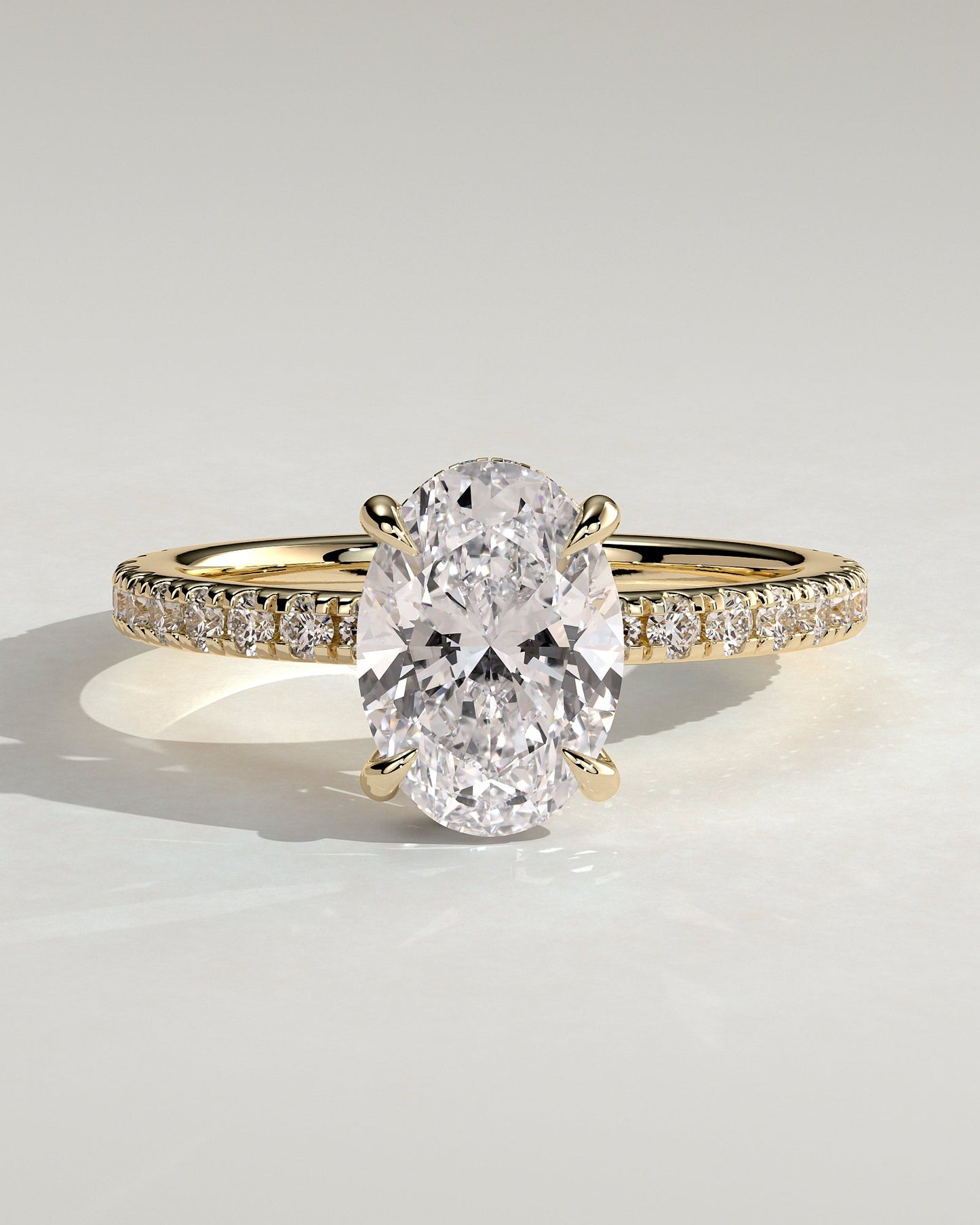 Round Halo, Pave & Split Shank Engagement Ring – 1.93 CT Lab Grown Diamond