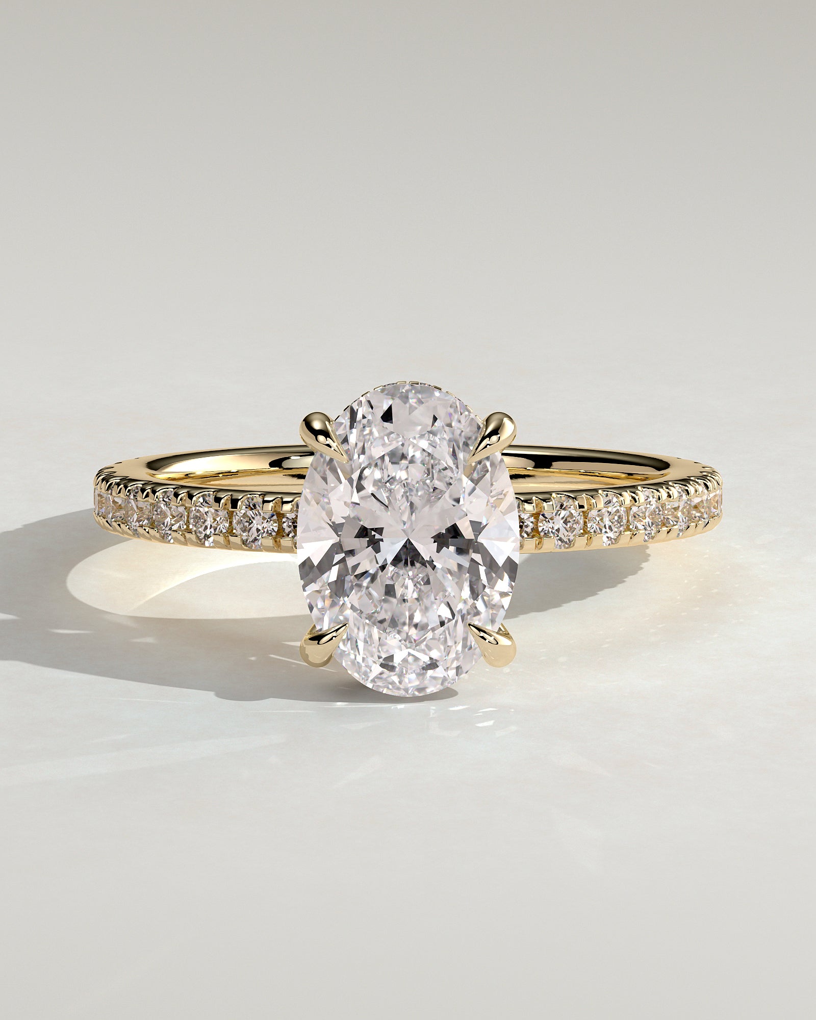 Round Halo, Pave & Split Shank Engagement Ring – 1.93 CT Lab Grown Diamond