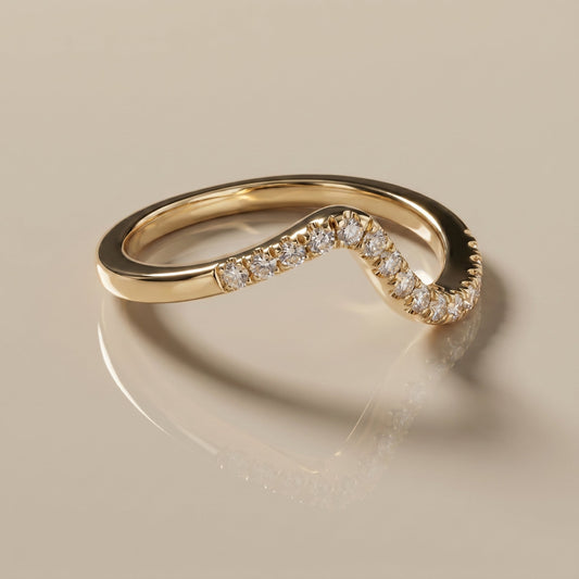 0.13 TCW Round Twisted DEF/VVS Lab Grown Diamond Wedding Band