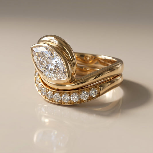 1.0 CT Round Solitaire Moissanite Diamond Bridal Ring Set