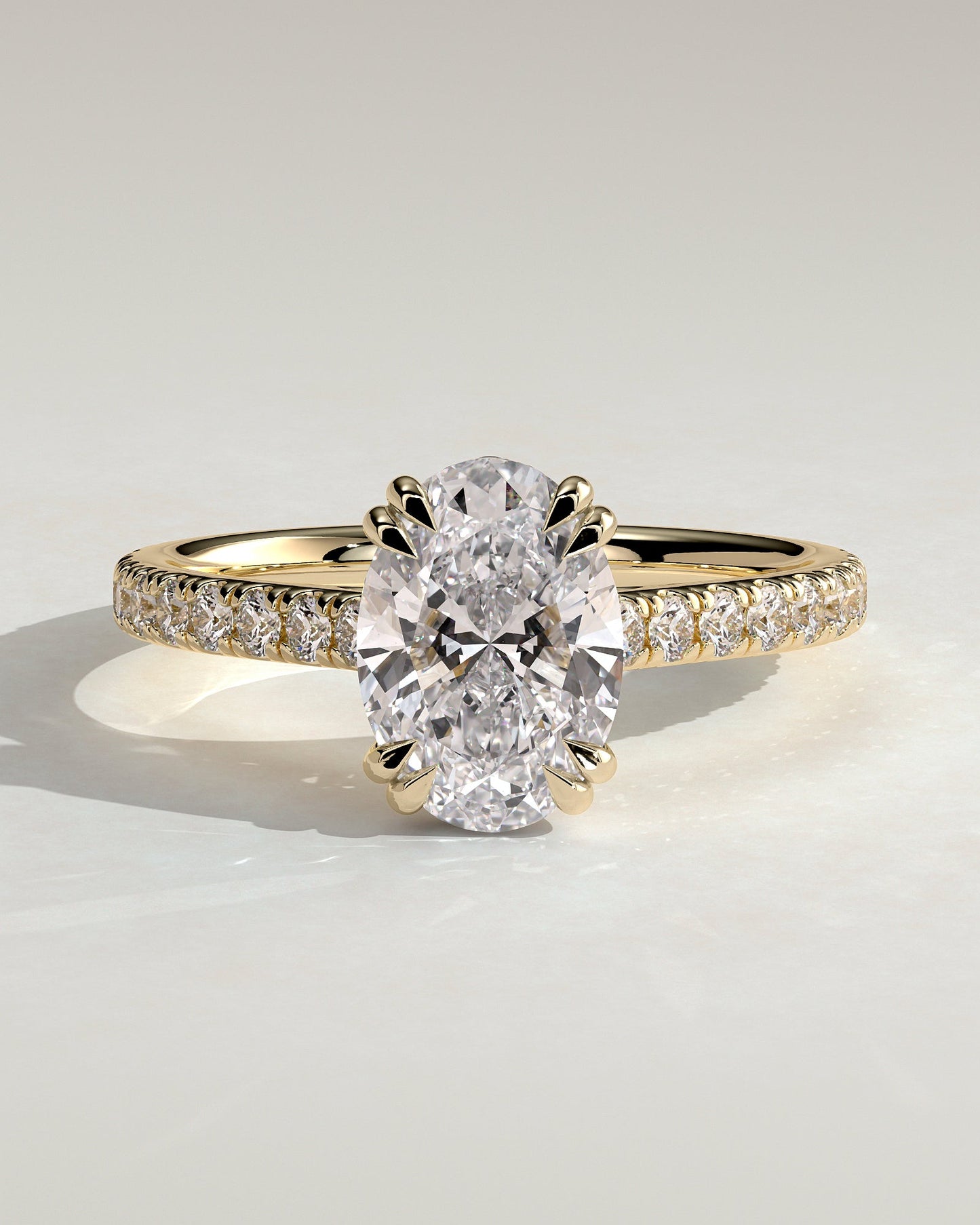 Round Halo, Pave & Split Shank Engagement Ring – 1.93 CT Lab Grown Diamond