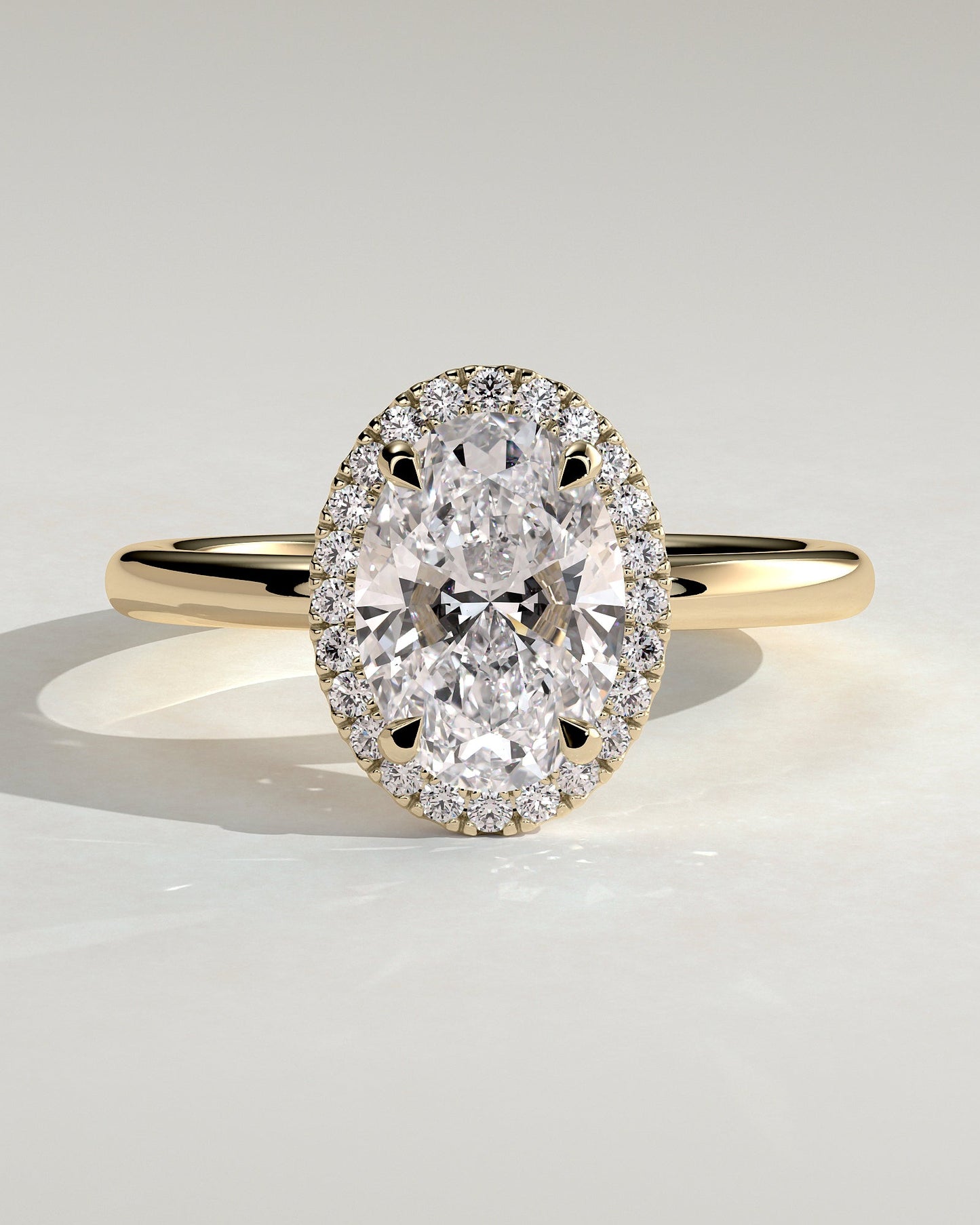 Round Halo, Pave & Split Shank Engagement Ring – 1.93 CT Lab Grown Diamond