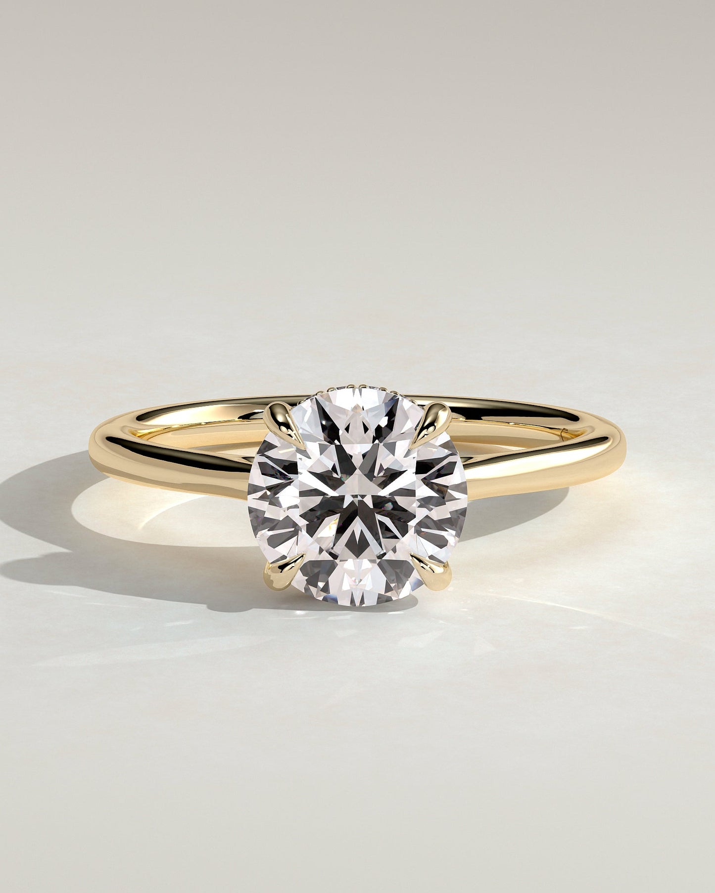 Round Halo, Pave & Split Shank Engagement Ring – 1.93 CT Lab Grown Diamond