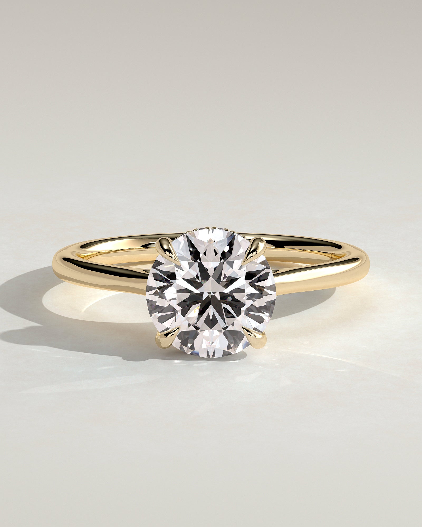 Round Halo, Pave & Split Shank Engagement Ring – 1.93 CT Lab Grown Diamond