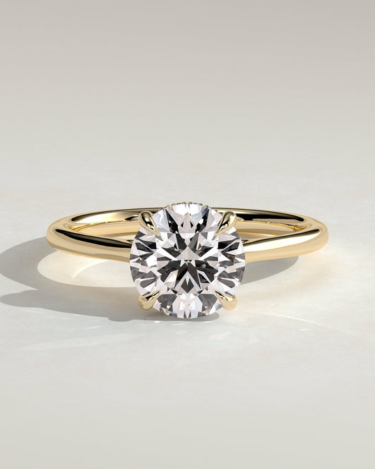 Round Halo, Pave & Split Shank Engagement Ring – 1.93 CT Lab Grown Diamond