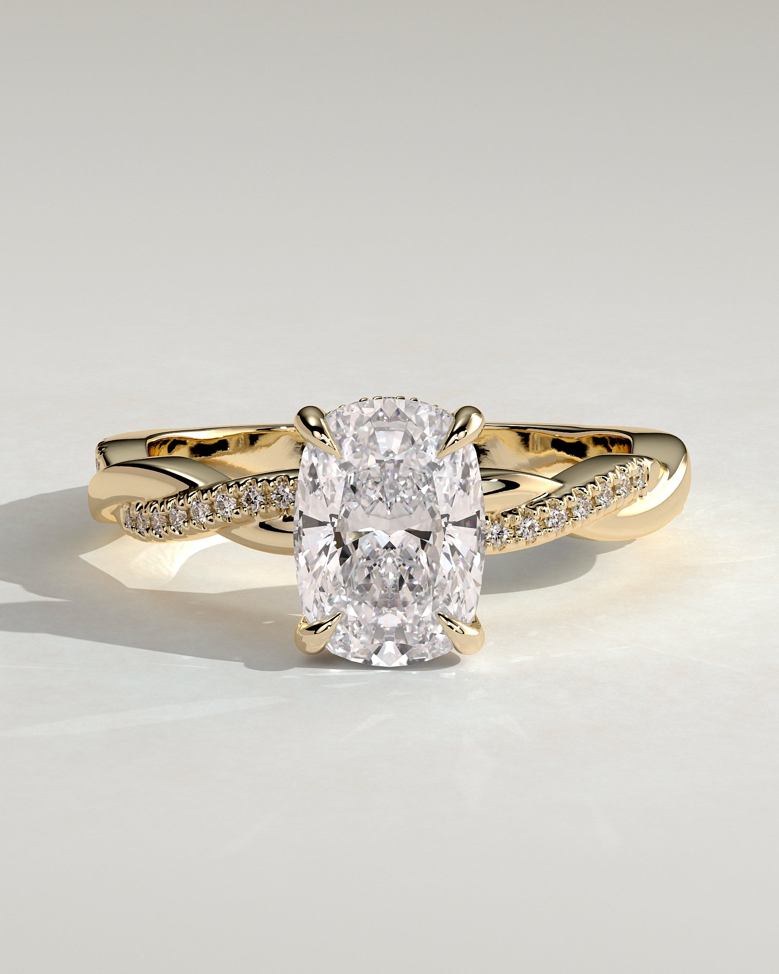Round Halo, Pave & Split Shank Engagement Ring – 1.93 CT Lab Grown Diamond