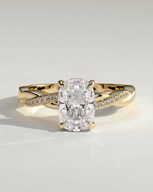 Round Halo, Pave & Split Shank Engagement Ring – 1.93 CT Lab Grown Diamond