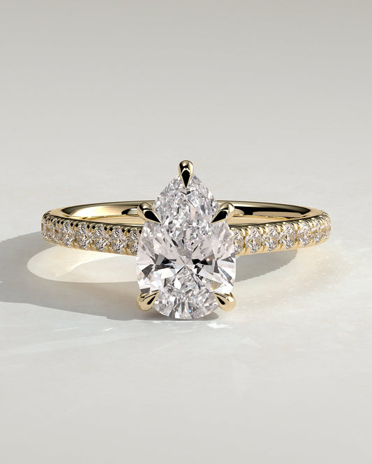 Round Halo, Pave & Split Shank Engagement Ring – 1.93 CT Lab Grown Diamond