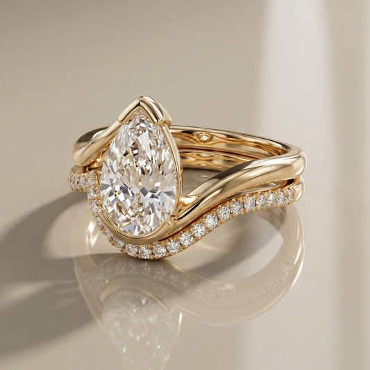 1.0 CT Round Solitaire Moissanite Diamond Bridal Ring Set