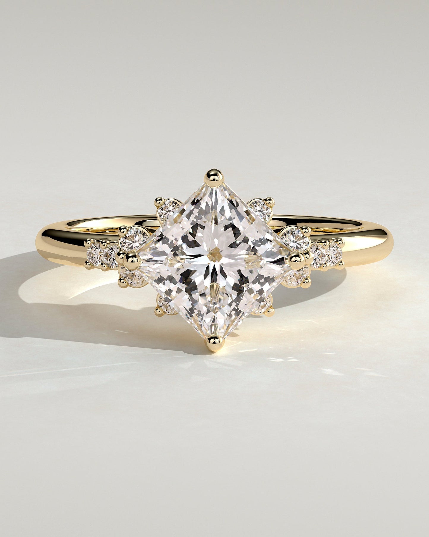 Round Halo, Pave & Split Shank Engagement Ring – 1.93 CT Lab Grown Diamond