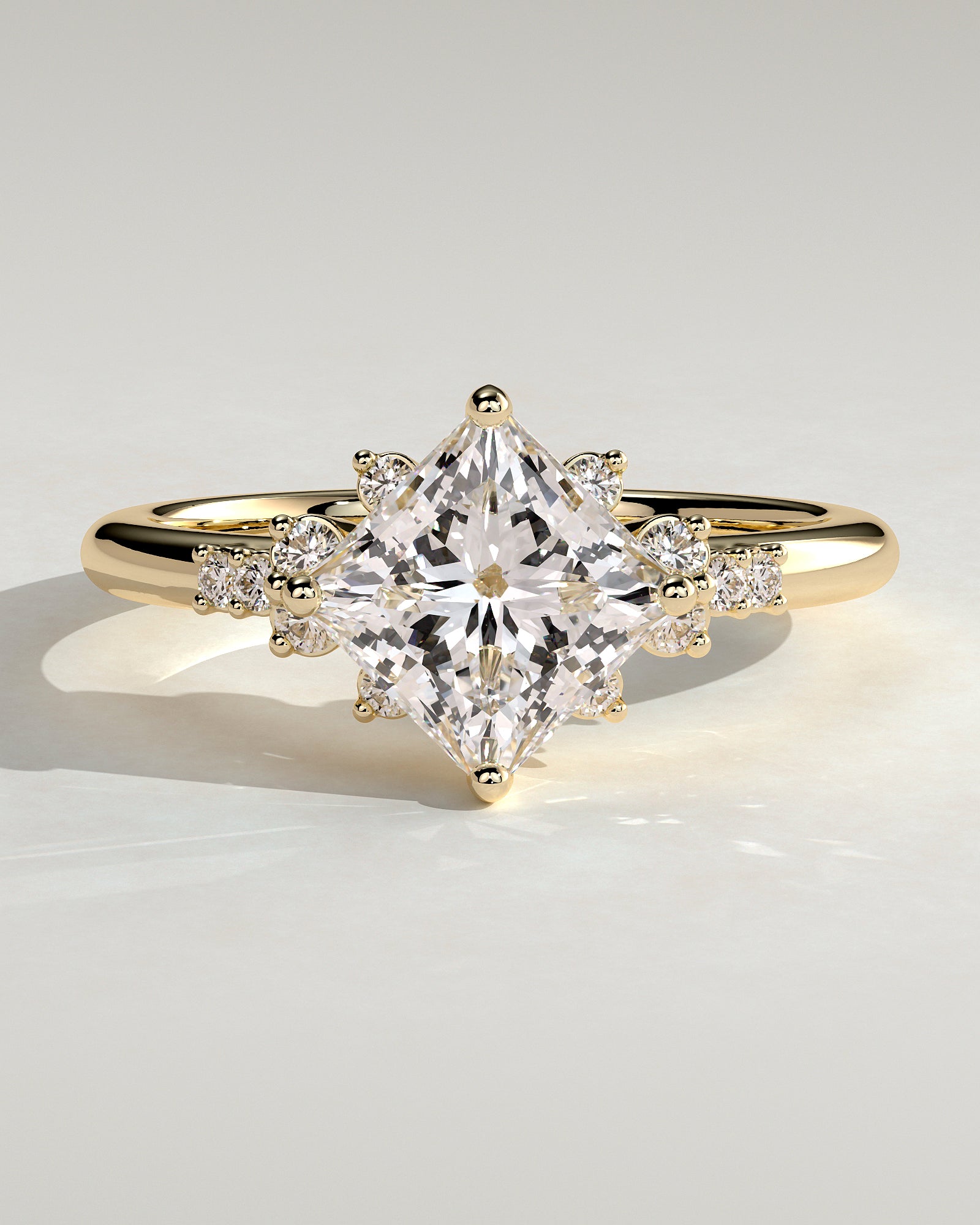 Round Halo, Pave & Split Shank Engagement Ring – 1.93 CT Lab Grown Diamond