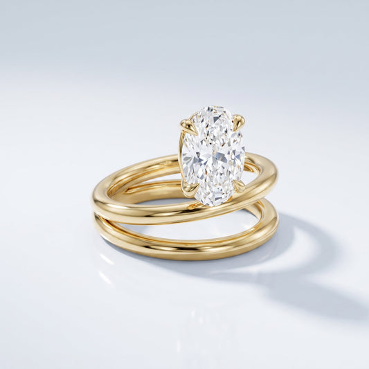 Marquise Swirl Solitaire Engagement Ring – 1 CT Lab Grown Diamond