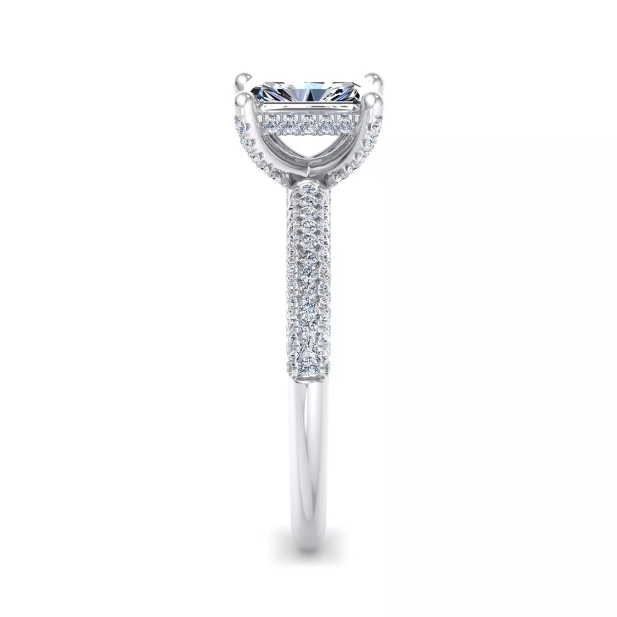 Custom-2.02 CT Radiant Triple Pave Bridal Set For Gabriel