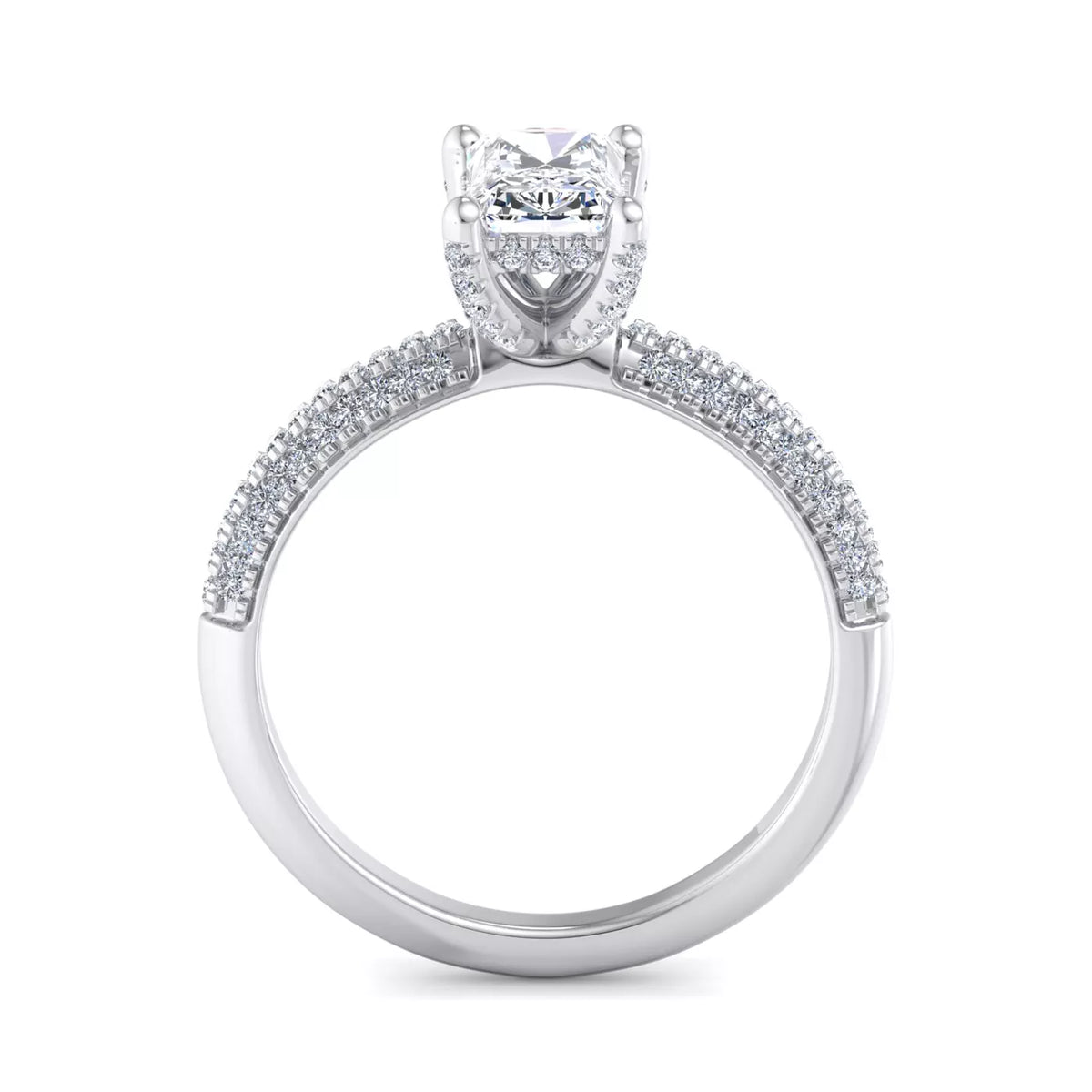 Custom-2.02 CT Radiant Triple Pave Bridal Set For Gabriel