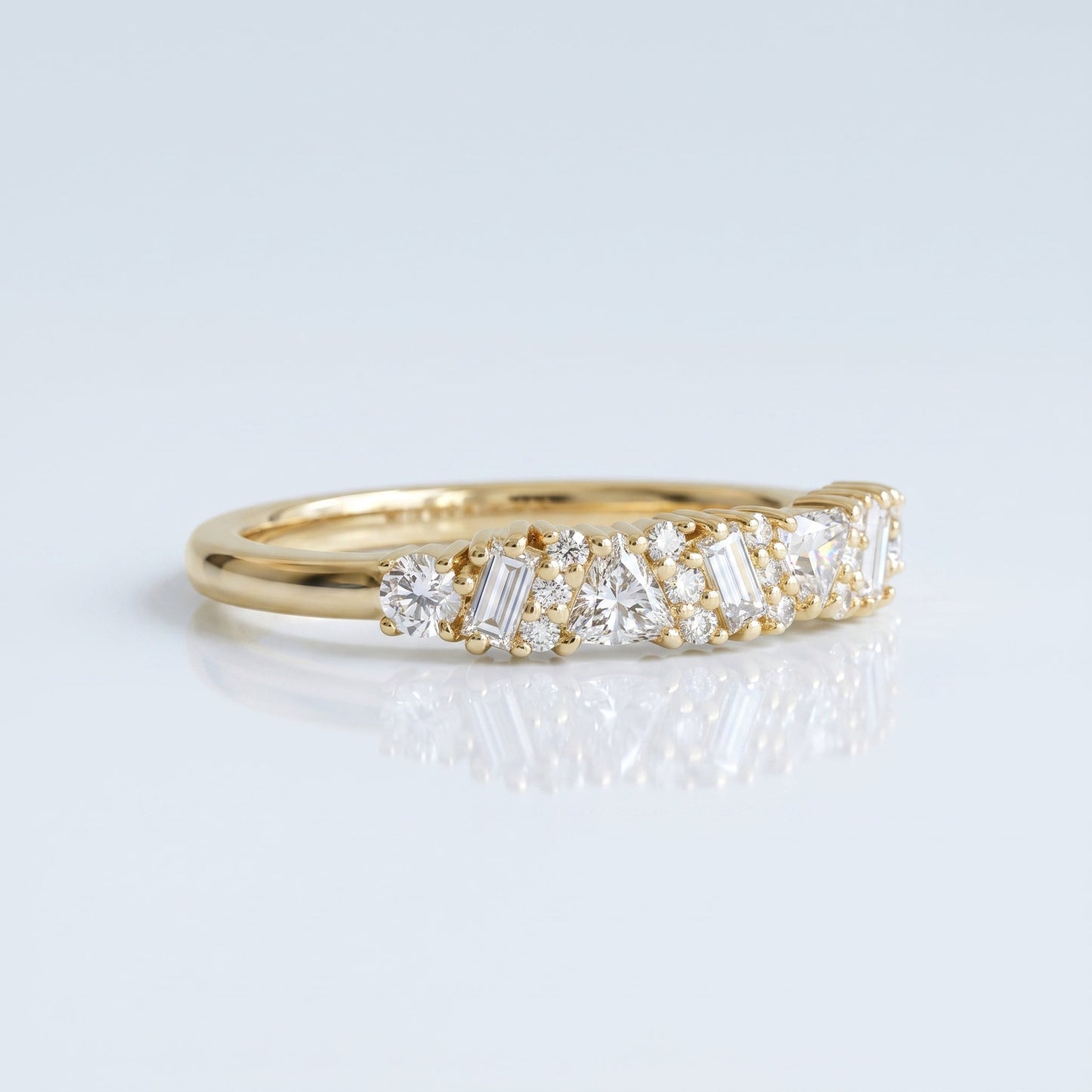 0.2 TCW Round Diamond Half Eternity DEF/VVS Lab Grown Wedding Band