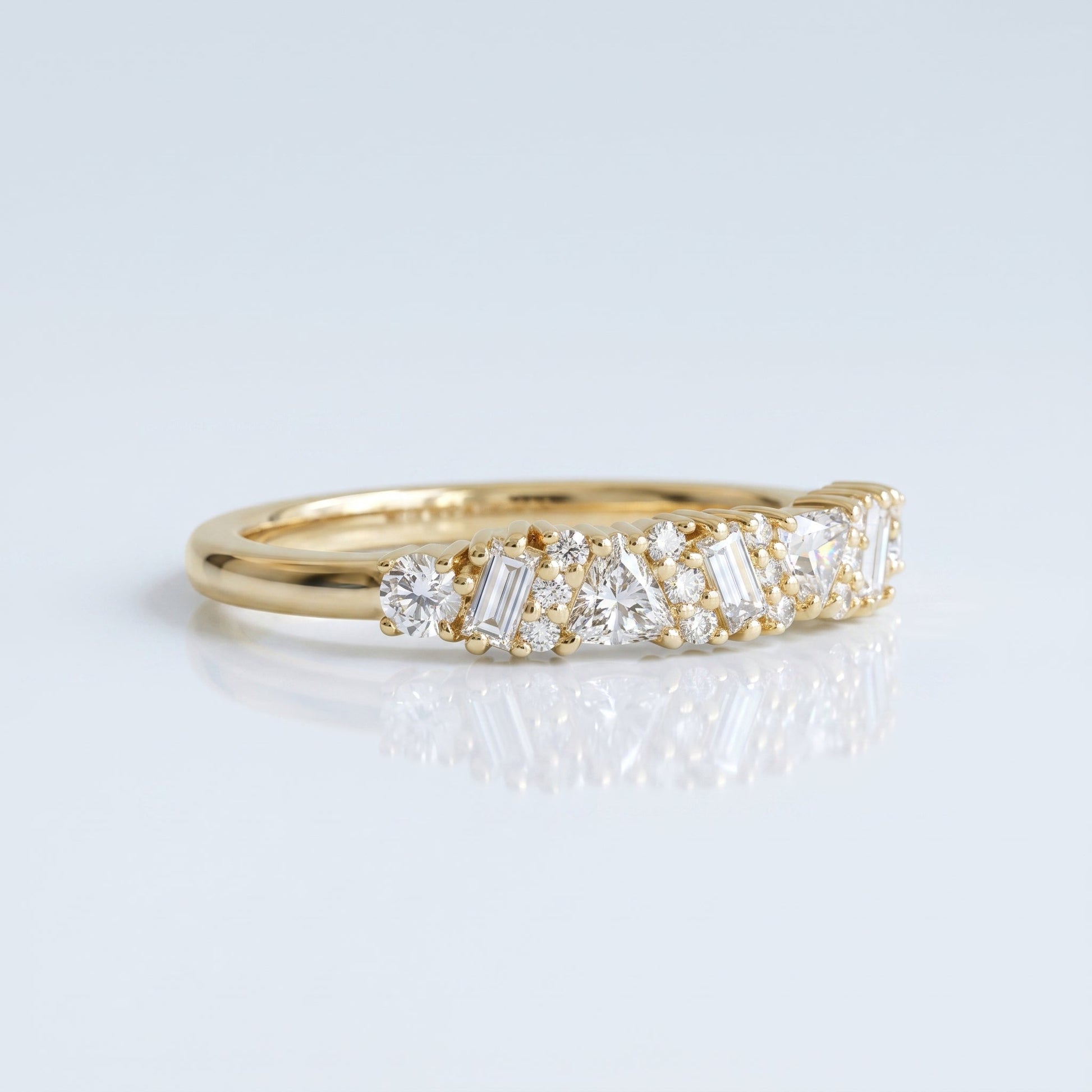 0.2 TCW Round Diamond Half Eternity DEF/VVS Lab Grown Wedding Band