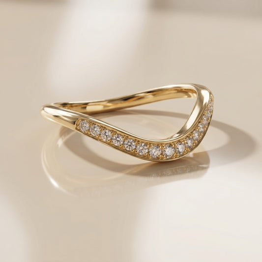 0.13 TCW Round Twisted DEF/VVS Lab Grown Diamond Wedding Band