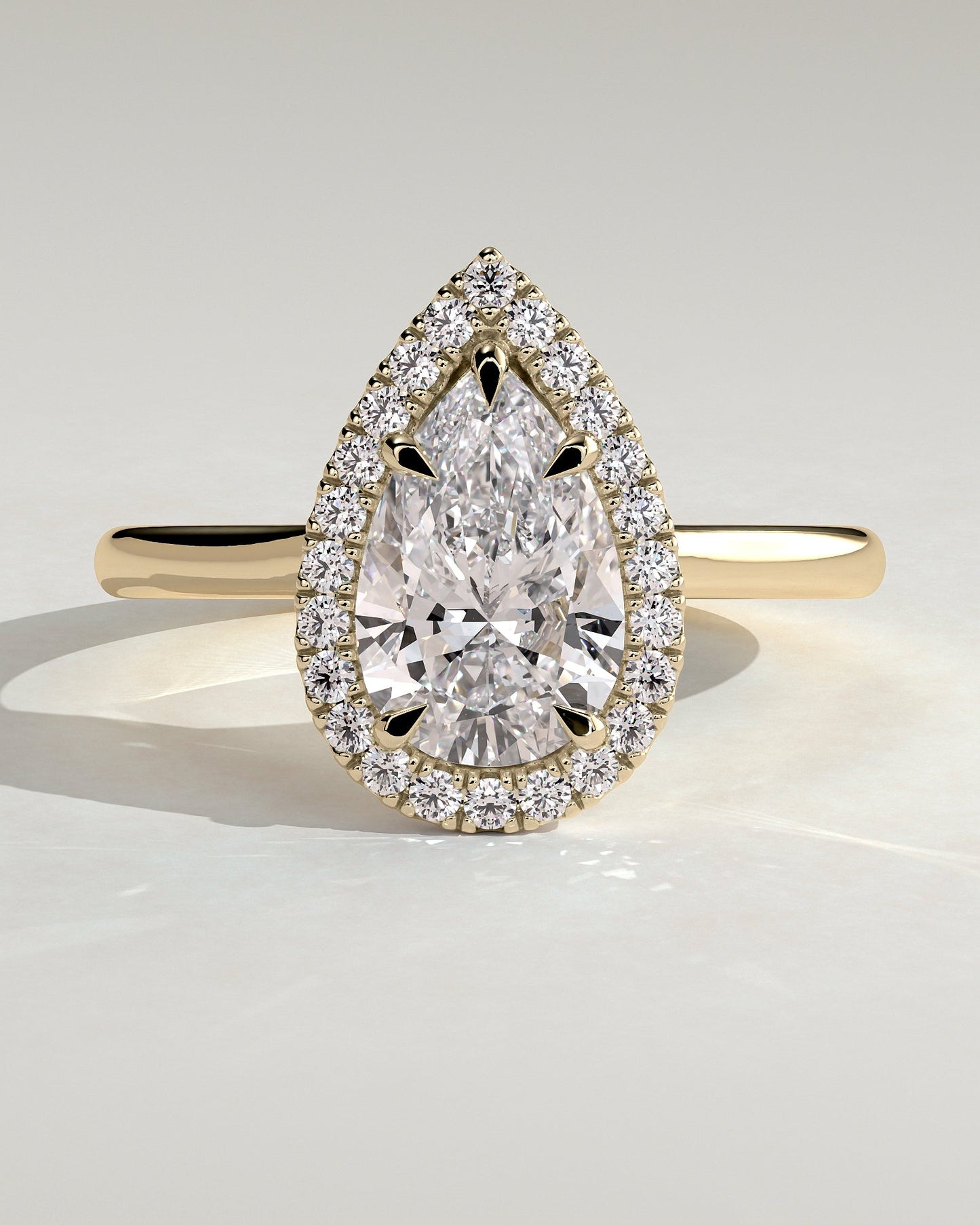 Round Halo, Pave & Split Shank Engagement Ring – 1.93 CT Lab Grown Diamond