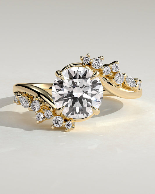 Round Halo, Pave & Split Shank Engagement Ring – 1.93 CT Lab Grown Diamond