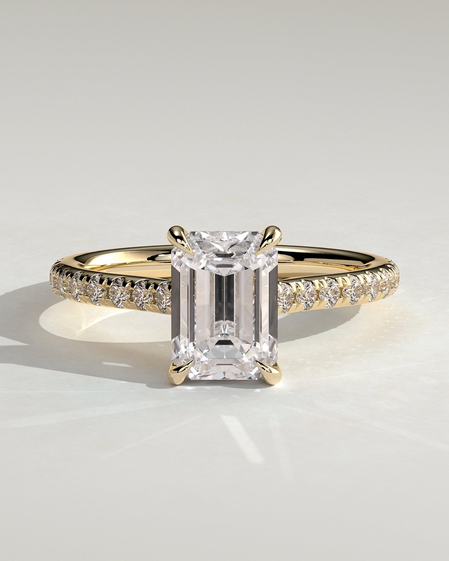 Round Halo, Pave & Split Shank Engagement Ring – 1.93 CT Lab Grown Diamond