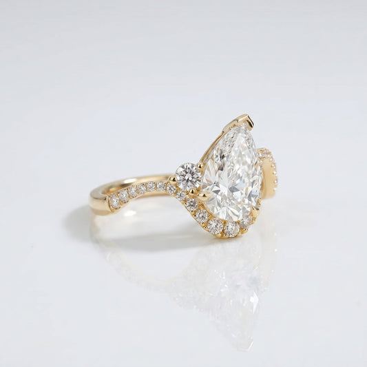Marquise Swirl Solitaire Engagement Ring – 1 CT Lab Grown Diamond
