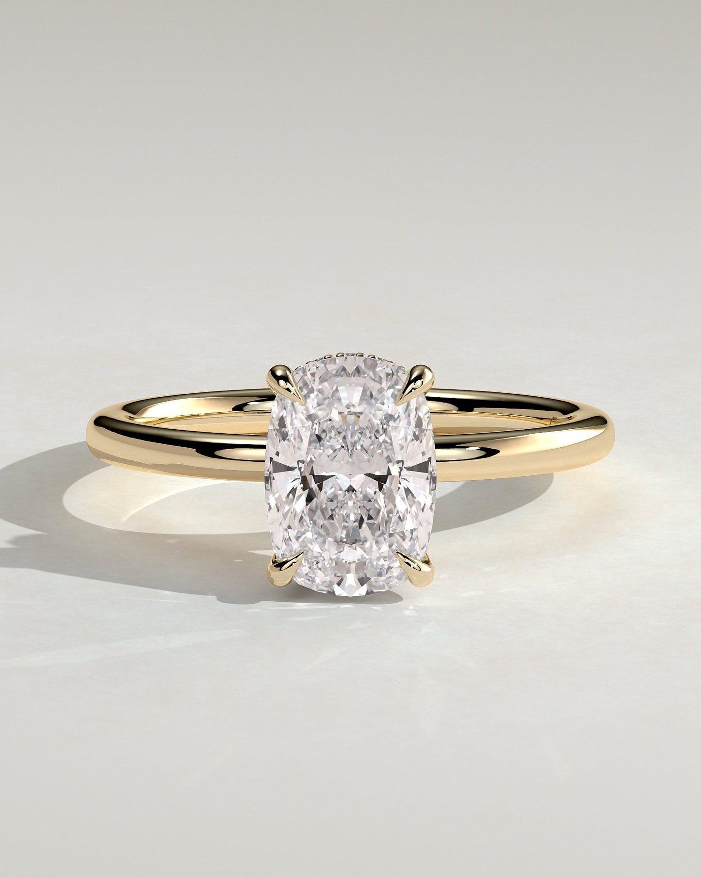 Round Halo, Pave & Split Shank Engagement Ring – 1.93 CT Lab Grown Diamond