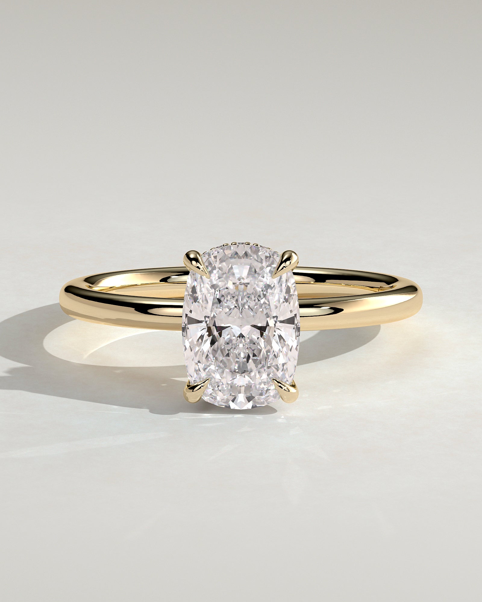 Round Halo, Pave & Split Shank Engagement Ring – 1.93 CT Lab Grown Diamond
