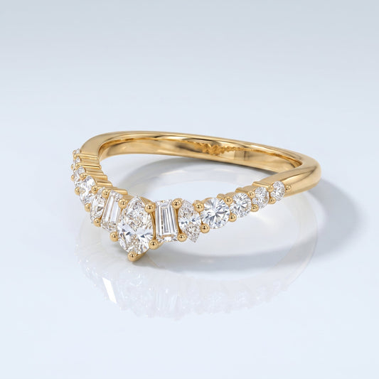 0.2 TCW Round Diamond Half Eternity DEF/VVS Lab Grown Wedding Band