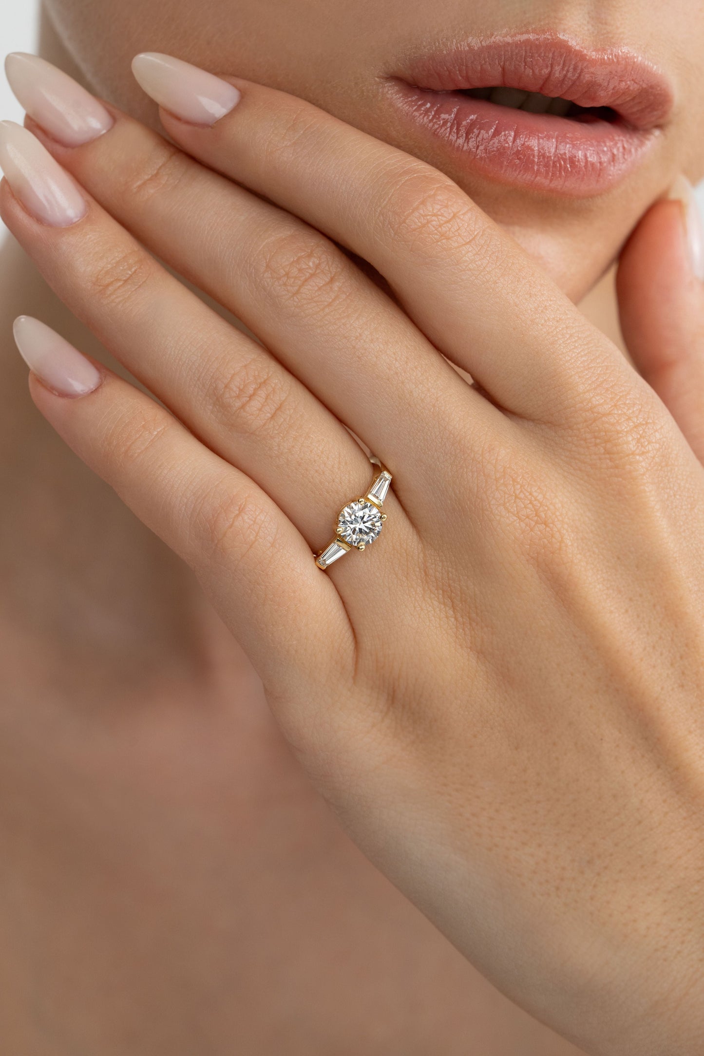 2 CT Round Three Stones Lab Grown Diamond Engagement Ring