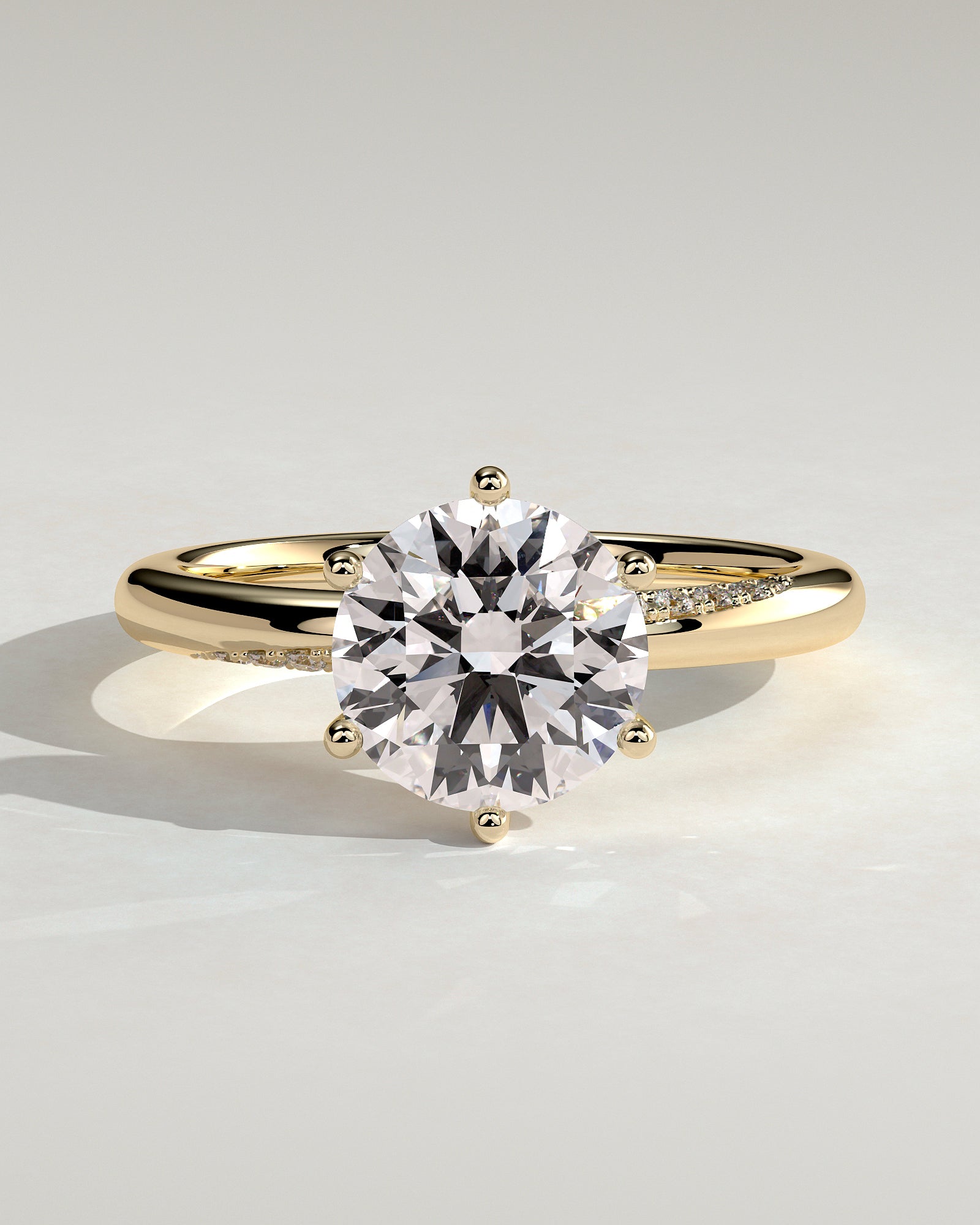 Round Halo, Pave & Split Shank Engagement Ring – 1.93 CT Lab Grown Diamond