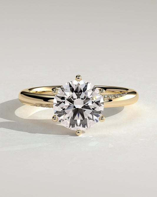 Round Halo, Pave & Split Shank Engagement Ring – 1.93 CT Lab Grown Diamond